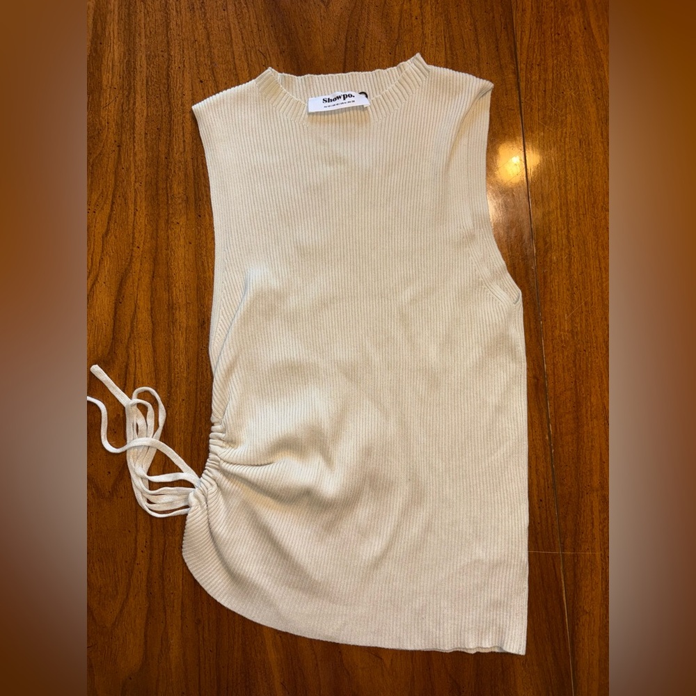 Women’s Showpo. Giselli Knitted Tank Top With Rutched Side Size 6 NWT